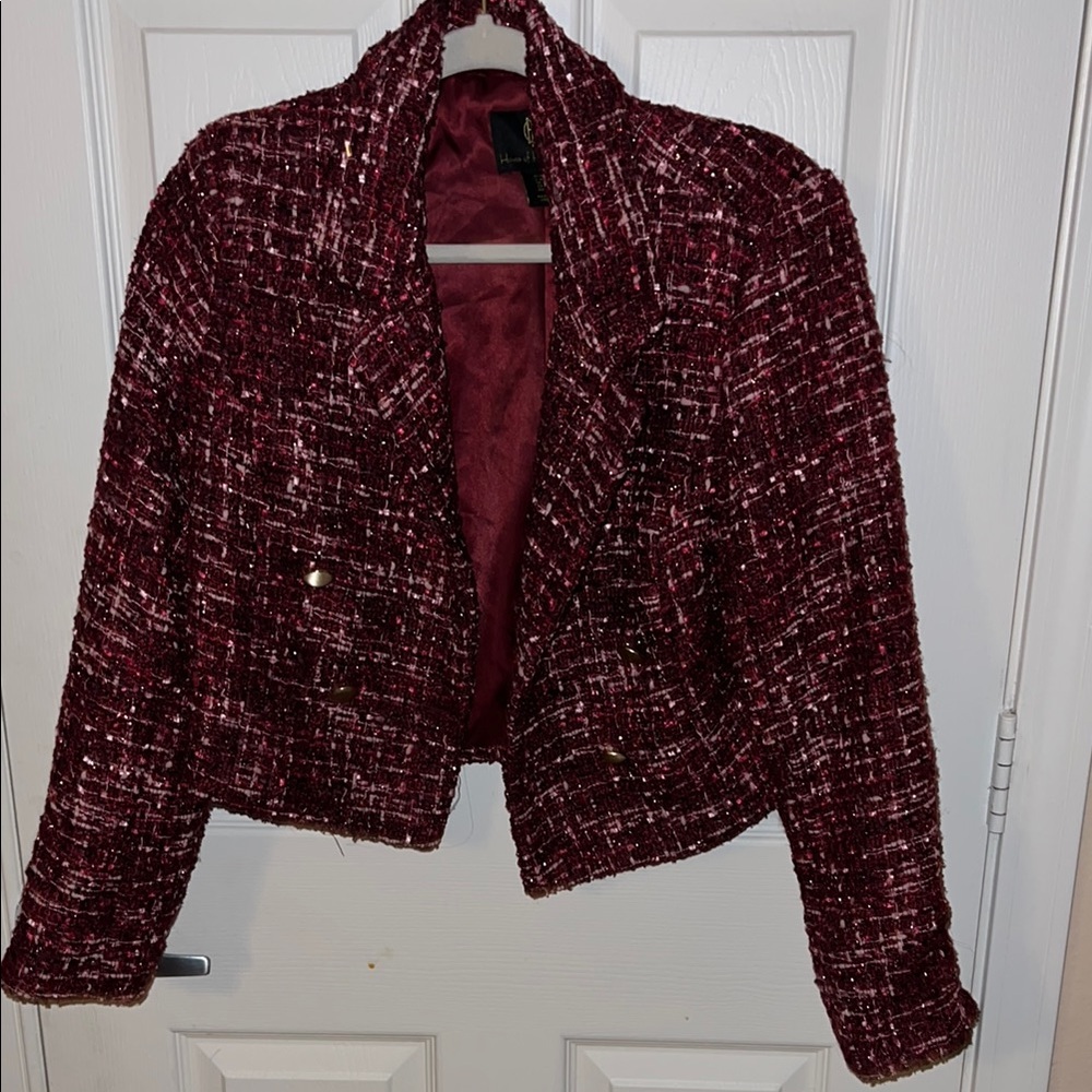 Burgundy Tweed Jacket